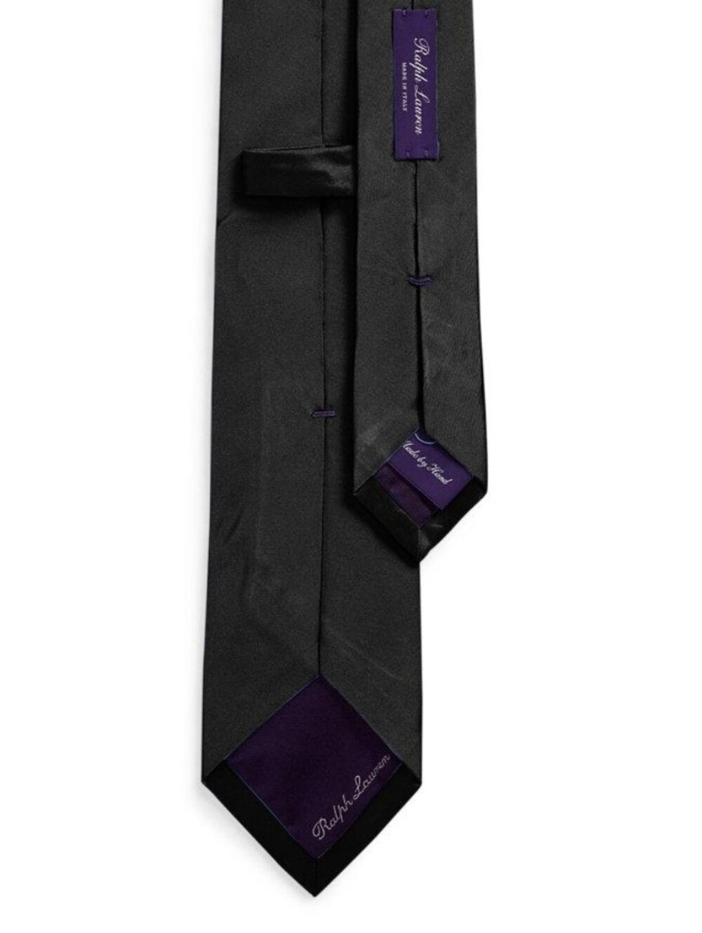 Ralph Lauren Purple Label Black Silk Tie NWT Made in Italy Luxury